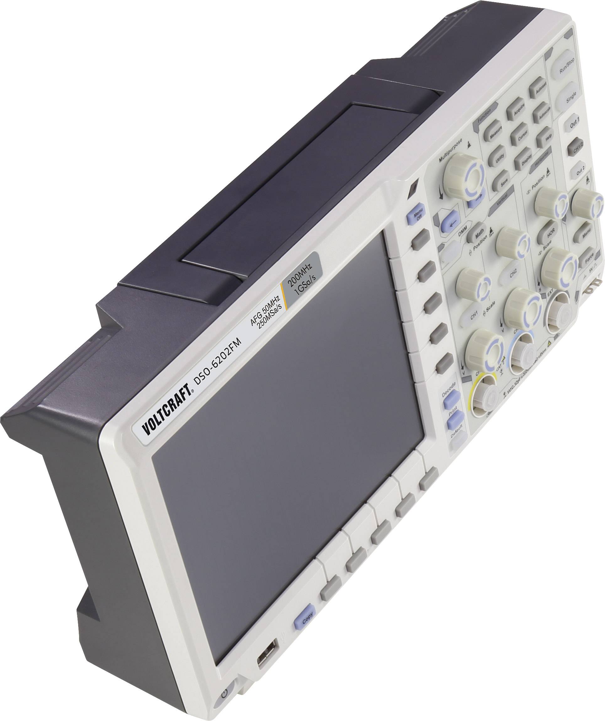 VOLTCRAFT DSO-6202FM Digital-Oszilloskop 200MHz 2-Kanal 1 GSa/s 40000 kpts 14 Bit Digital-Speicher (DSO), Funktionsgenerator