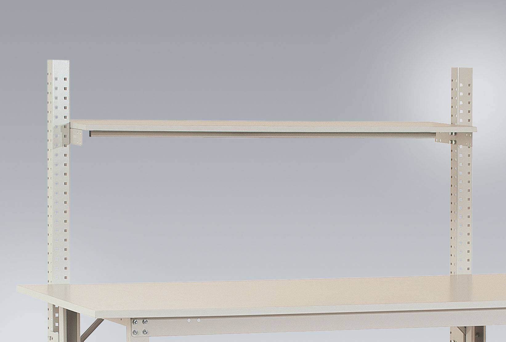 Manuflex AS1281.7035 Ablage Melamin lichtgrau 1250x 500x19mm, mit Unterzug für PACKTISCH 1500mm mit Bügel 3/2 ( 420/270mm
