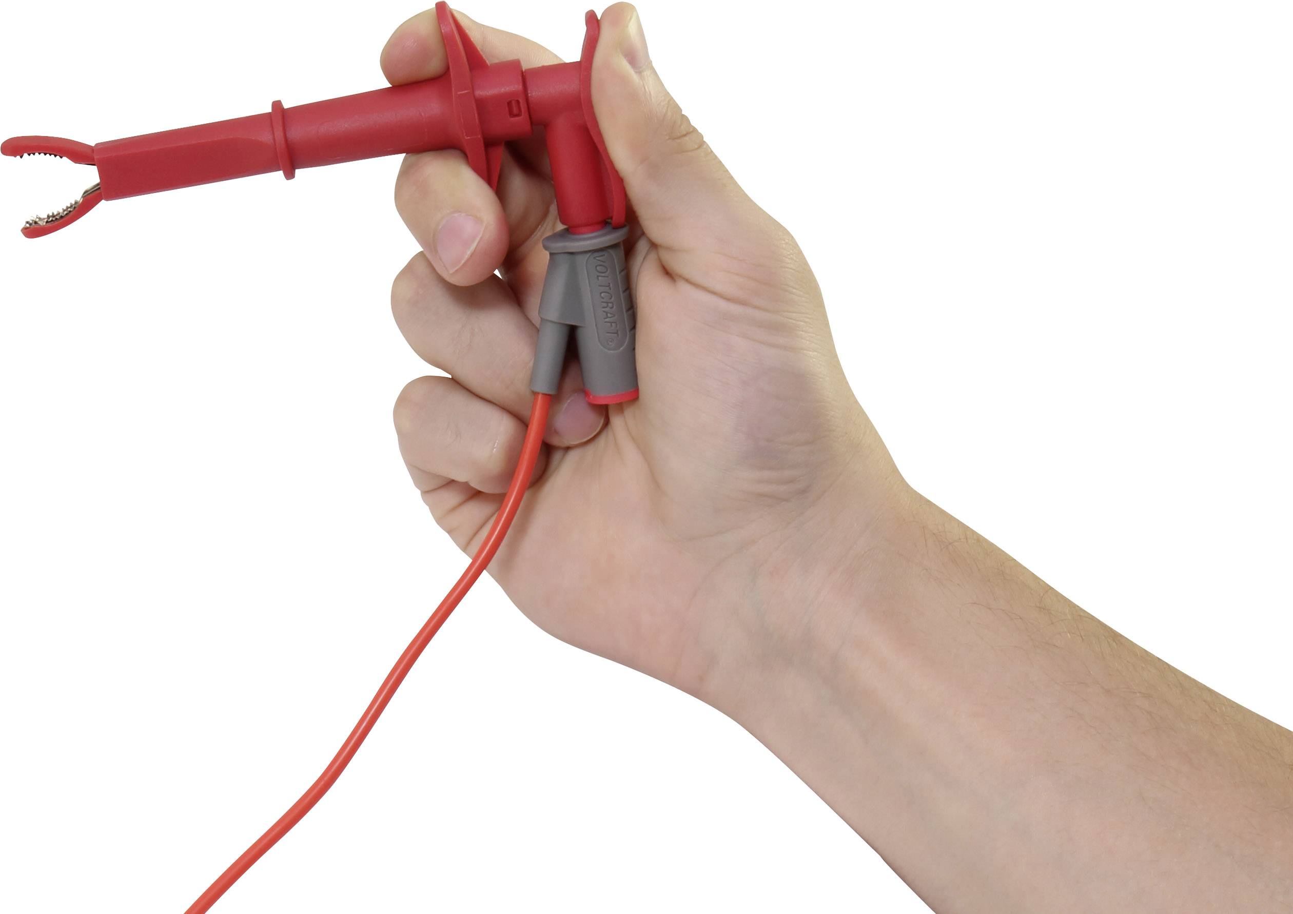 VOLTCRAFT MSK-116 Krokodilklemme Stecker 4mm CAT III 1000 V, CAT IV 600V Schwarz, Rot