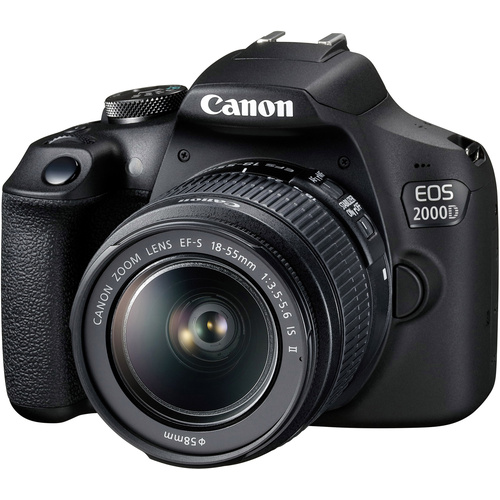 Canon EOS-2000D Digitale Spiegelreflexkamera EF-S 18-55 mm IS II 24.1 Megapixel Schwarz Optischer S