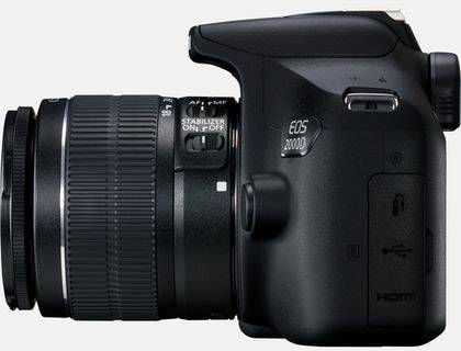 Canon EOS-2000D Digitale Spiegelreflexkamera EF-S 18-55mm IS II 24.1 Megapixel Schwarz Optischer Sucher, mit eingebautem Blitz