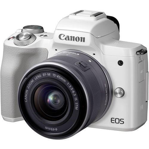 Canon EOS M50 EF-M 15-45 Kit Appareil photo hybride avec EF-M 15-45 mm boîtier, avec accu, objectif zom standard 24.1 Mill. pixel
