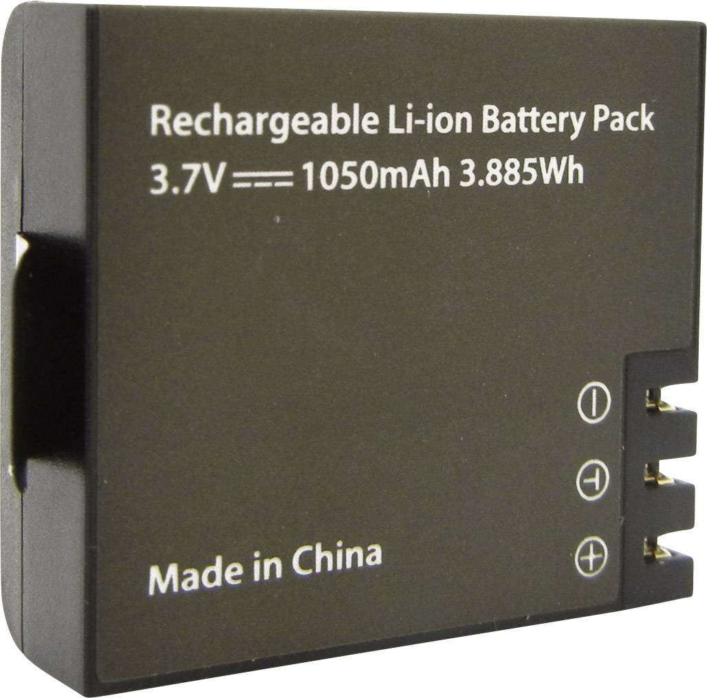 Akkupack wiederaufladbar, Li-Ion, 3,7V, 1050mAh, 3,885Wh, hergestellt in China.