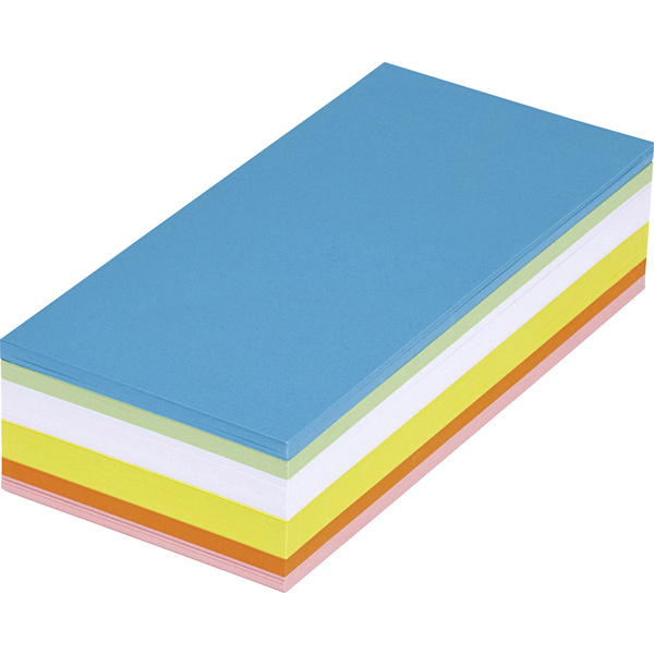 Maul Moderationskarte Weiß, Gelb, Orange, Rot, Grün, Blau rechteckig 20.5 cm x 9.5 cm 250 St./Pack.