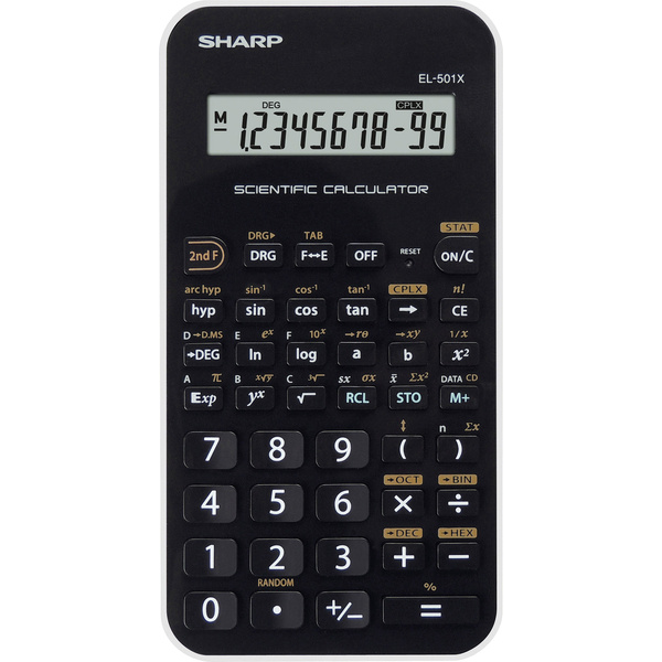 Sharp EL-501XB Schulrechner Schwarz Display (Stellen): 10 batteriebetrieben (B x H x T) 75 x 10 x 1