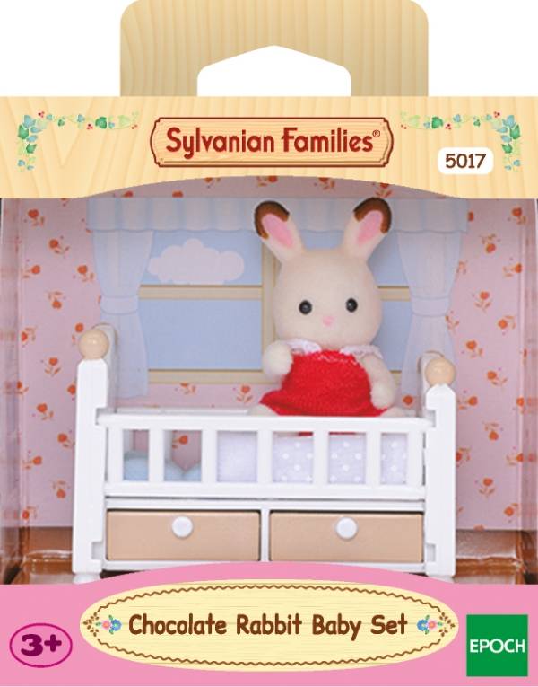 Sylvanian Families Schokoladenhasen Baby mit Babybett 5017