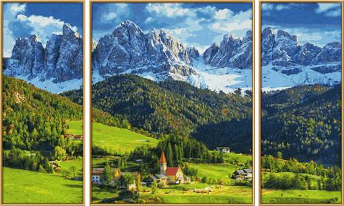 Schipper Malen nach Zahlen - St. Magdalena in Südtirol Triptychon 50x80cm 609260760