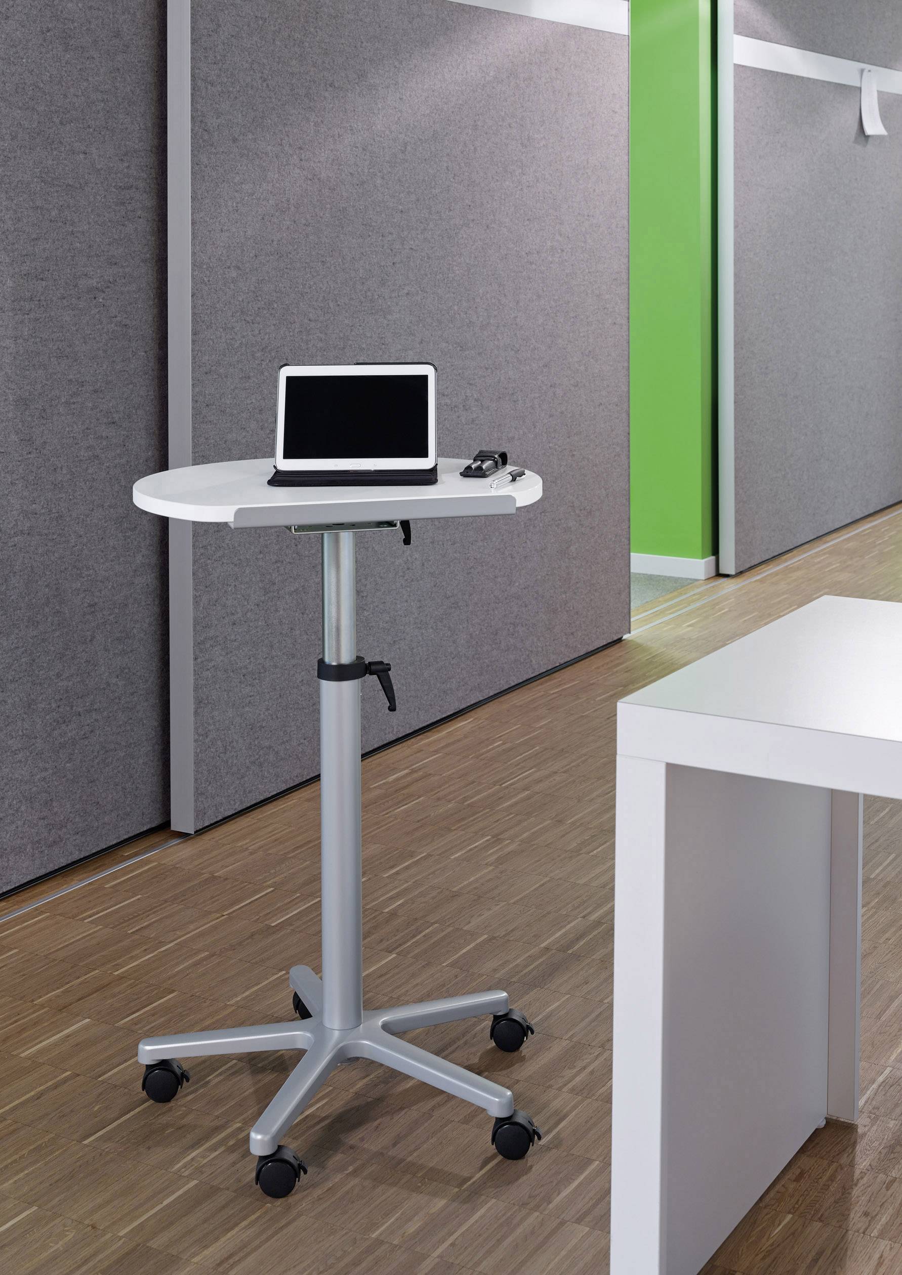 Maul Stehpult Silber 9304102 Farbe der Tischplatte: Weiß höhenverstellbar, rollbar max. Höhe: 120cm