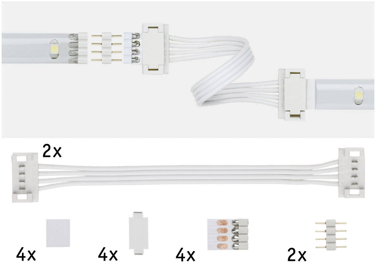 Paulmann 70918 Verbinder-Set 60 W (max) Kabellänge: 10.00 cm 12 V Kunststoff (L x B x H) 100 x 16 x 7 mm 2 St.