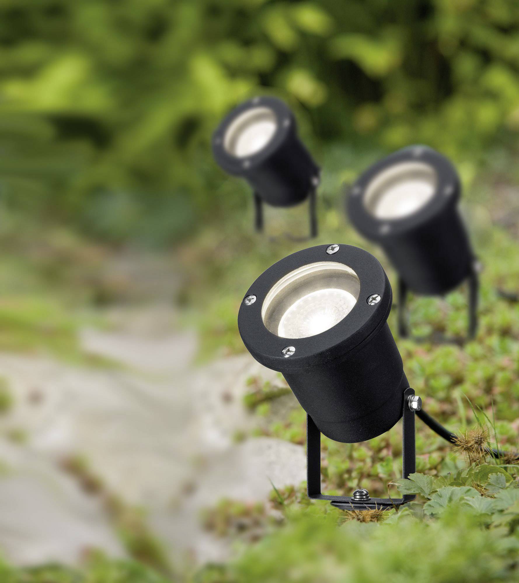 Paulmann 98897 LED-Gartenstrahler 3er Set LED GU10 10.5W Schwarz