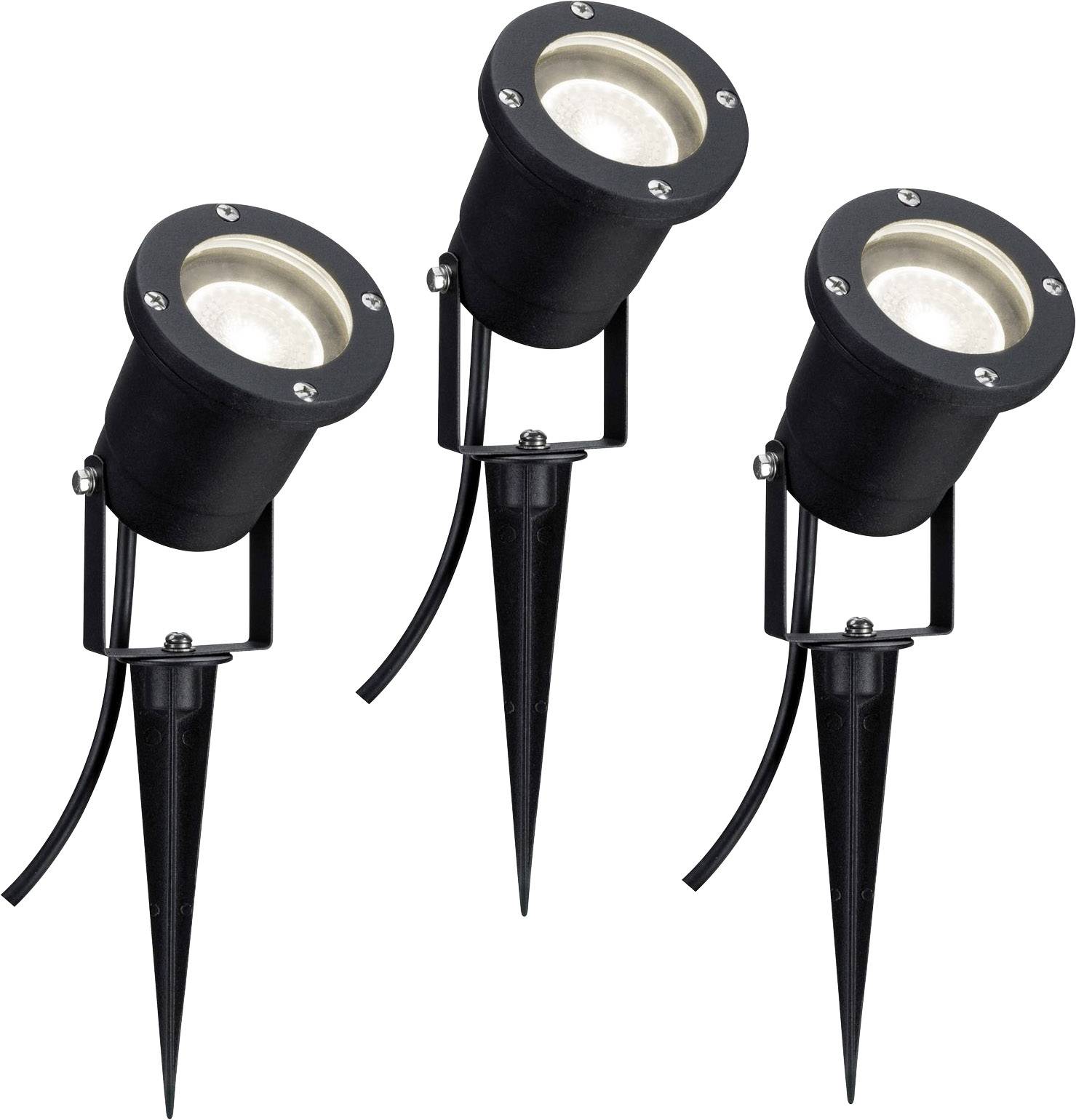 Paulmann 98897 LED-Gartenstrahler 3er Set LED GU10 10.5W Schwarz