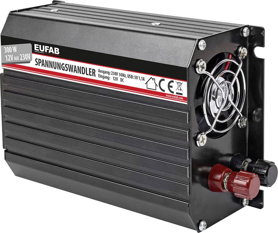 Eufab Wechselrichter 300W 12 230V 12 V/DC - 230 V/AC