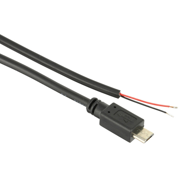 Joy-it K-1472 Strom-Kabel Raspberry Pi, Arduino, Banana Pi, Cubieboard [1x USB 2.0 Stecker Micro-B - 1x offene Kabelenden] 1.00m