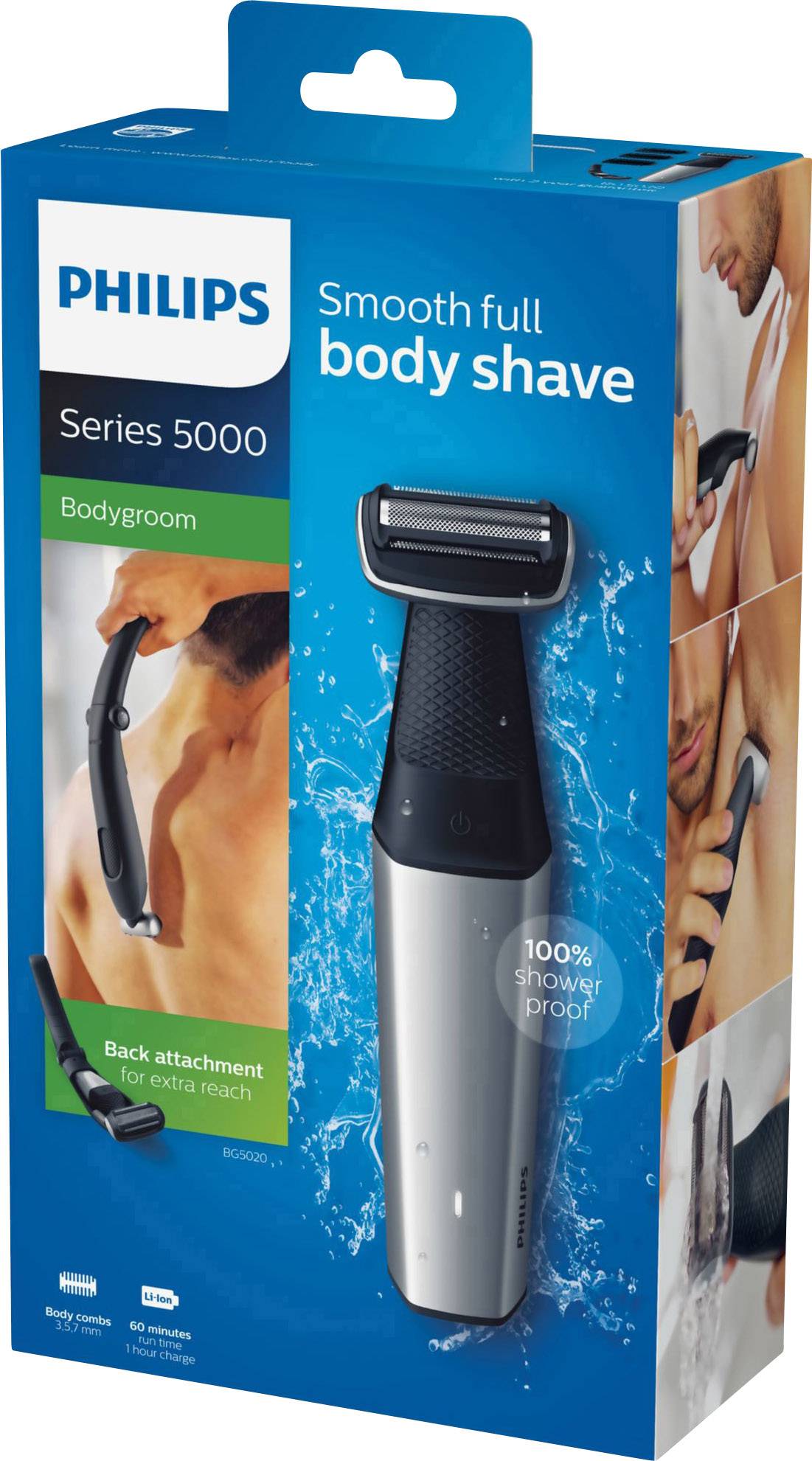 Philips Bodycare BG5020/15 Körperhaartrimmer abwaschbar Silber, Schwarz