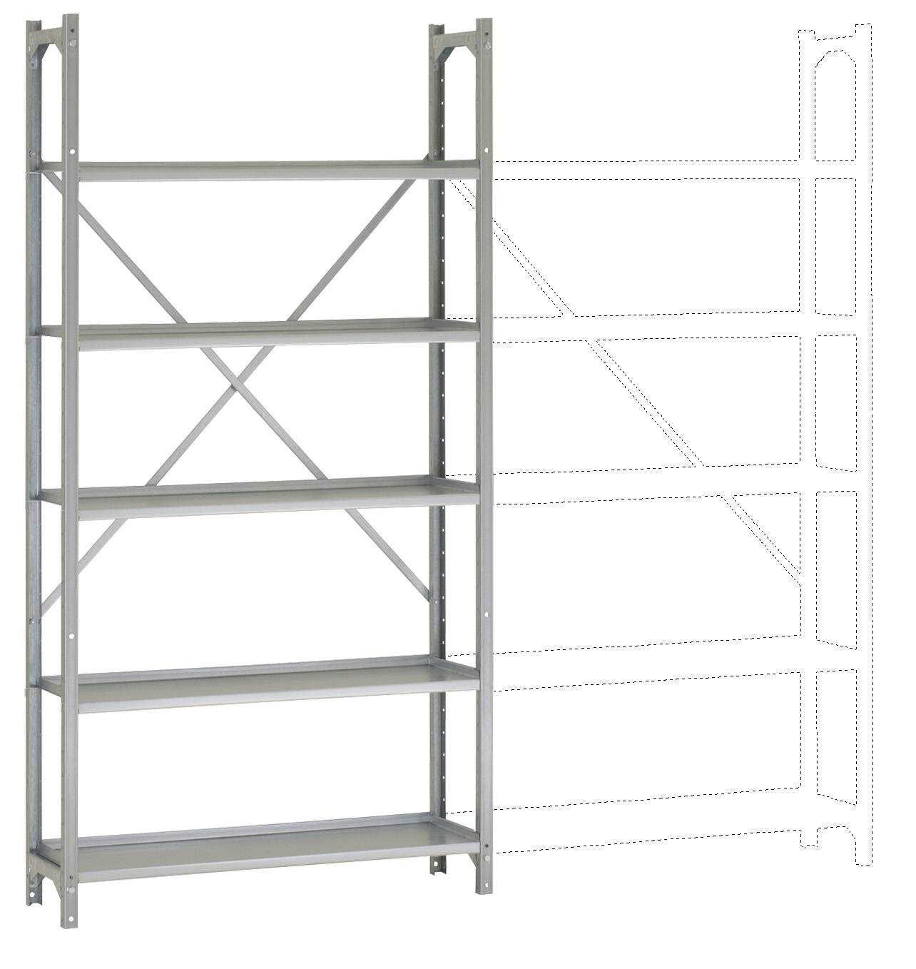 Manuflex RA2051 Regalrahmen (B x H x T) 900 x 1900 x 300 mm Verzinkt