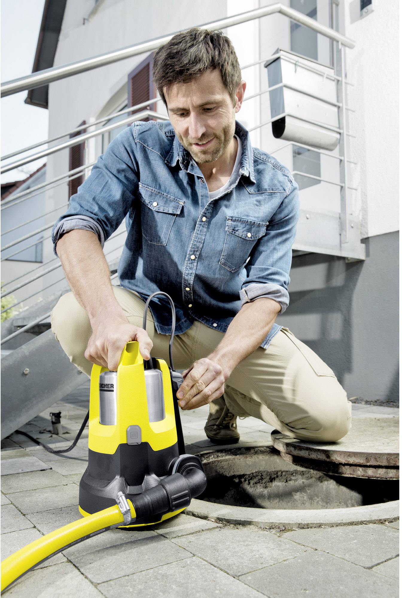 Kärcher Home & Garden SP 6 Flat Inox 1.645-505.0 Klarwasser-Tauchpumpe mehrstufig, mit Schutzkontaktstecker 14000 l/h 9 m