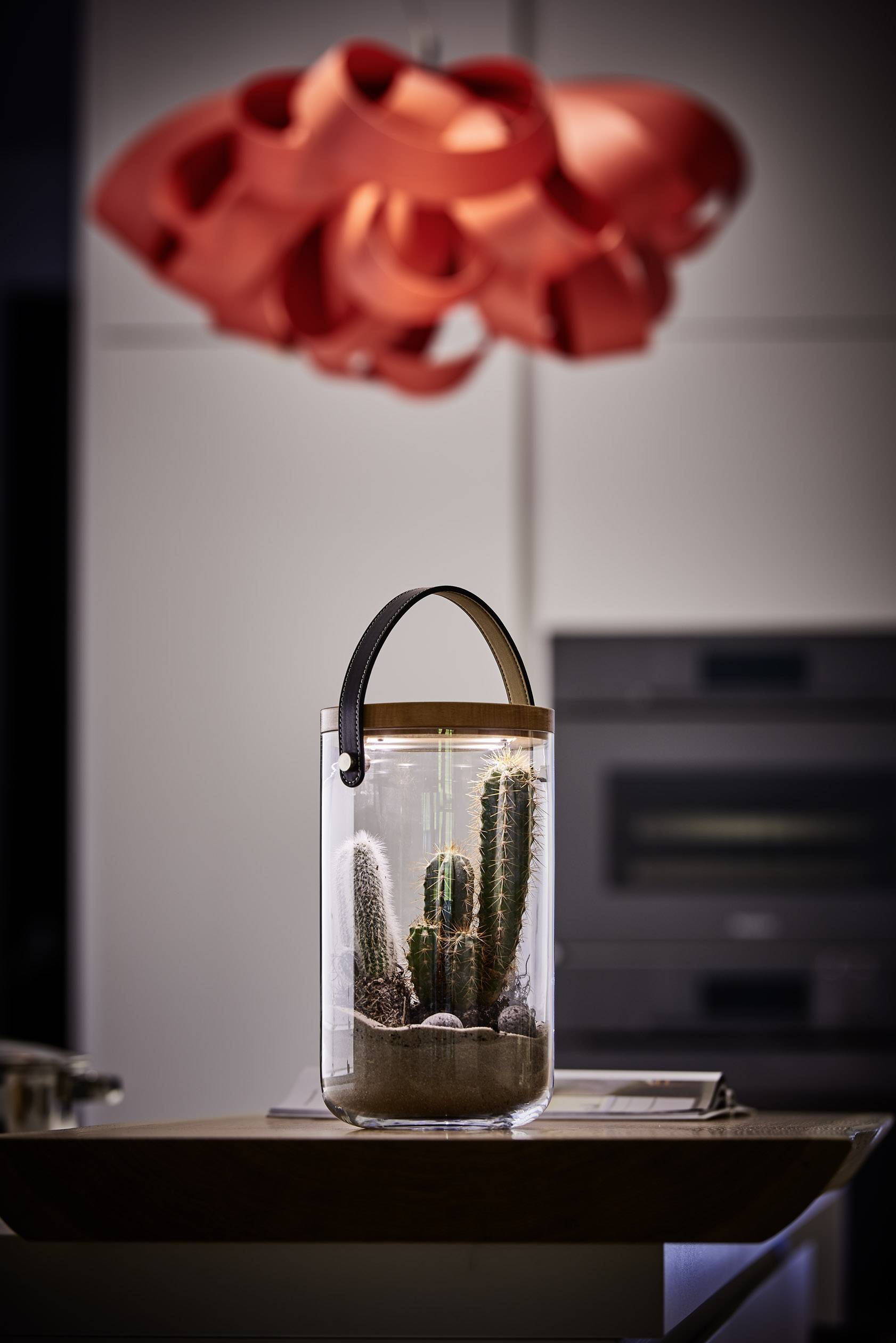 Krinner Deco Glass "Long" 22510 Dekoleuchte LED Warmweiß Klar, Bambus, Schwarz