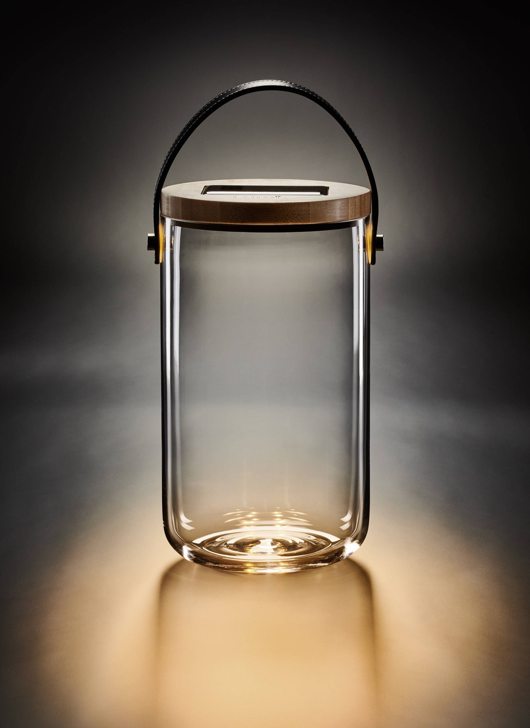 Krinner Deco Glass "Long" 22510 Dekoleuchte LED Warmweiß Klar, Bambus, Schwarz