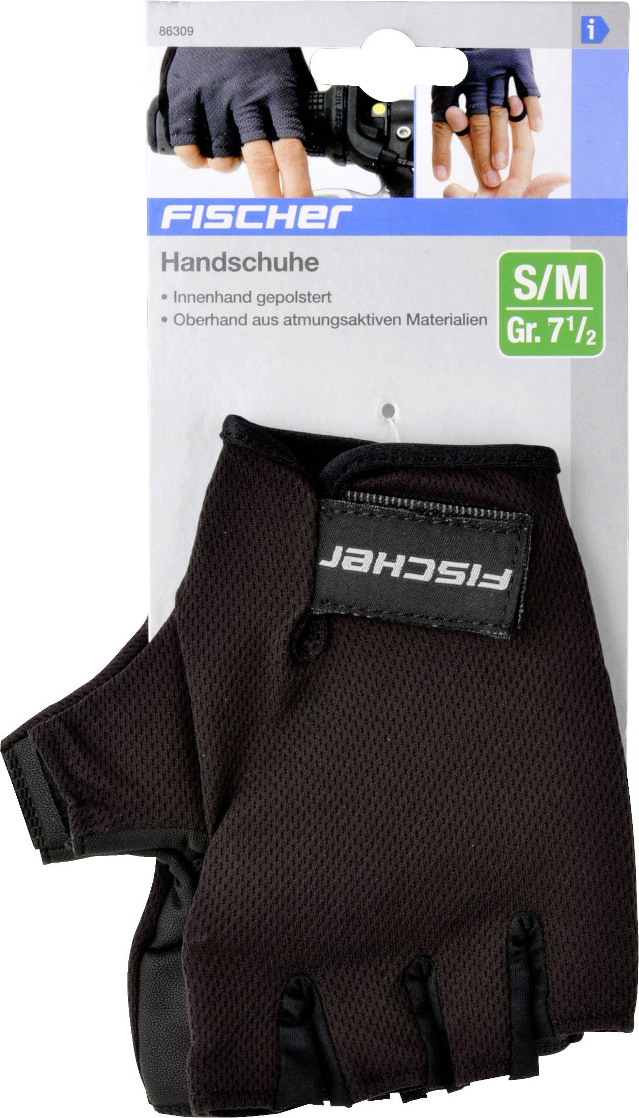 FISCHER FAHRRAD 86309 Handschuhe Schwarz kurz M