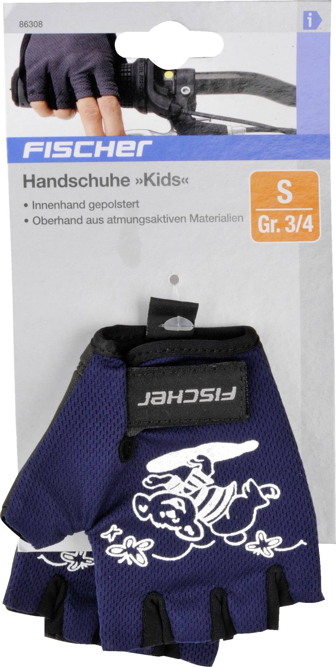 FISCHER FAHRRAD 86308 Handschuhe Schwarz kurz S