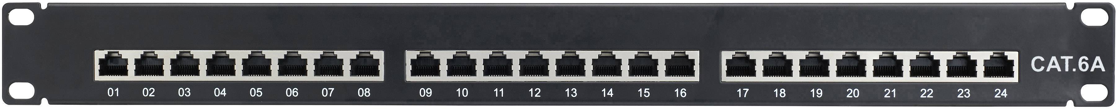 Renkforce 24 Port Netzwerk-Patchpanel 483mm (19") CAT 6a 1 HE Bestückt