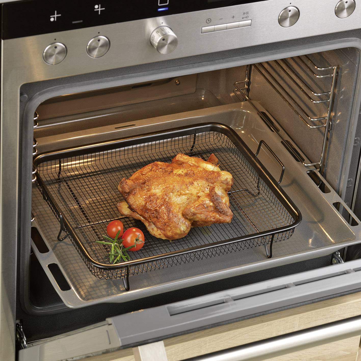 GourmetMaxx Heißluft-Grillkorb 01644 01644 Grillkorb Schwarz