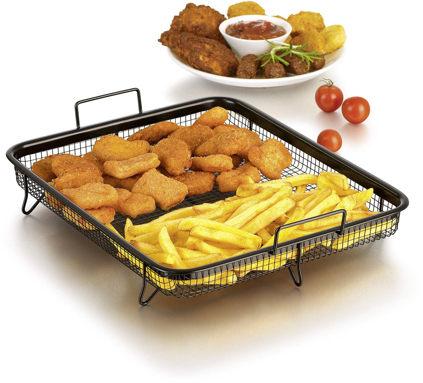 GourmetMaxx Heißluft-Grillkorb 01644 01644 Grillkorb Schwarz