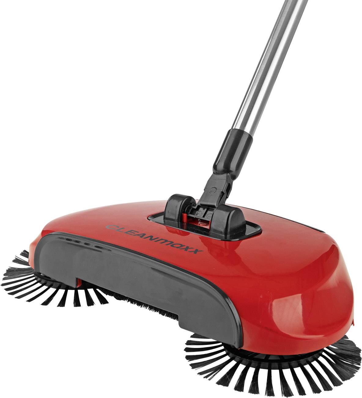 CleanMaxx 02126 Bodenkehrer mit 3 Bürsten rot