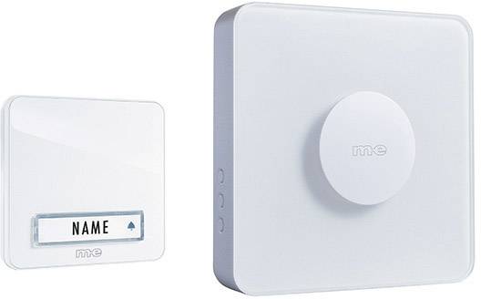 M-e modern-electronics 41144 Funkklingel Komplett-Set beleuchtet, mit Namensschild