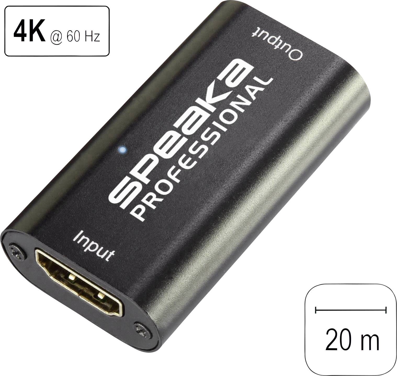 SpeaKa Professional HDMI Anschlusskabel HDMI-A Stecker, HDMI-A Stecker 15.00m Schwarz SP-7658012 4K UHD, Audio Return Channel