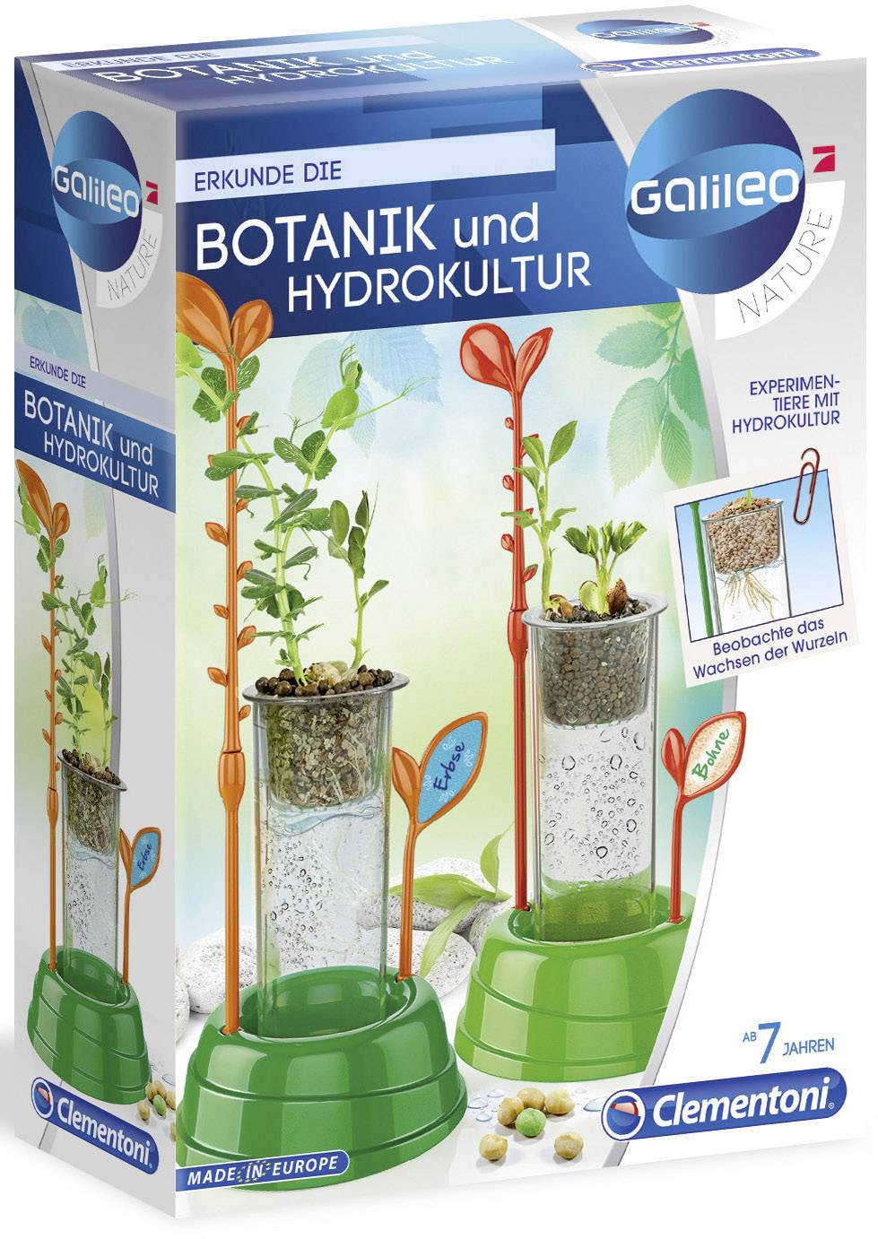 Clementoni 59065.0 Galileo - Hydrokultur-Gewächshaus Biologie Experimentier-Set ab 7 Jahre