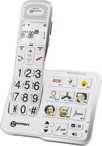 Geemarc AMPLIDECT 595 PHOTO Schnurloses Seniorentelefon Anrufbeantworter, Foto-Tasten Beleuchtetes D