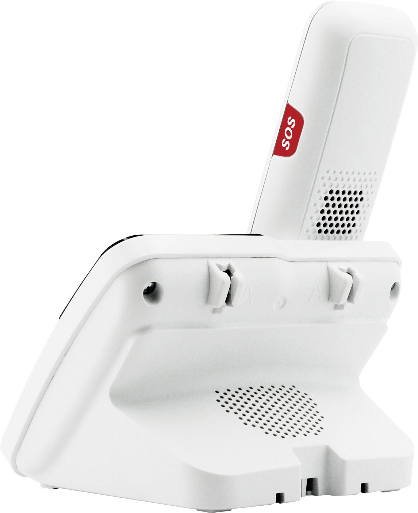 Geemarc AMPLIDECT 295 SOS-Pro Schnurloses Seniorentelefon Anrufbeantworter, inkl. Notrufsender Beleuchtetes Display Weiß