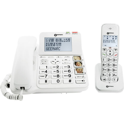 Geemarc AMPLIDECT COMBI 295 Schnurgebundenes Seniorentelefon Anrufbeantworter, Foto-Tasten Beleucht