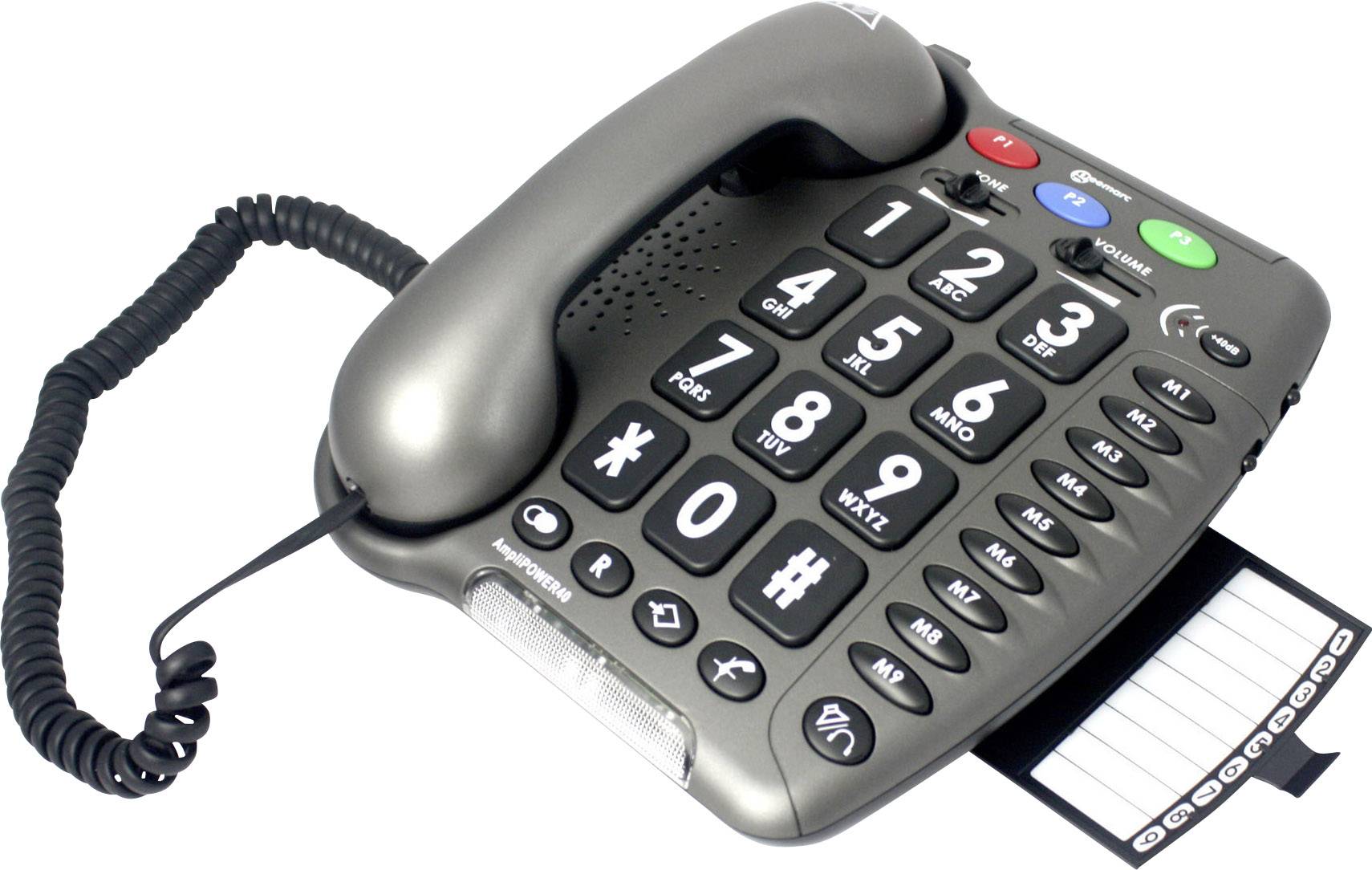 Geemarc AMPLIPOWER 40 Schnurgebundenes Seniorentelefon Anthrazit