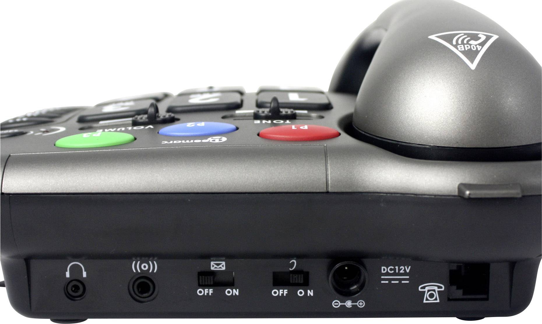 Geemarc AMPLIPOWER 40 Schnurgebundenes Seniorentelefon Anthrazit