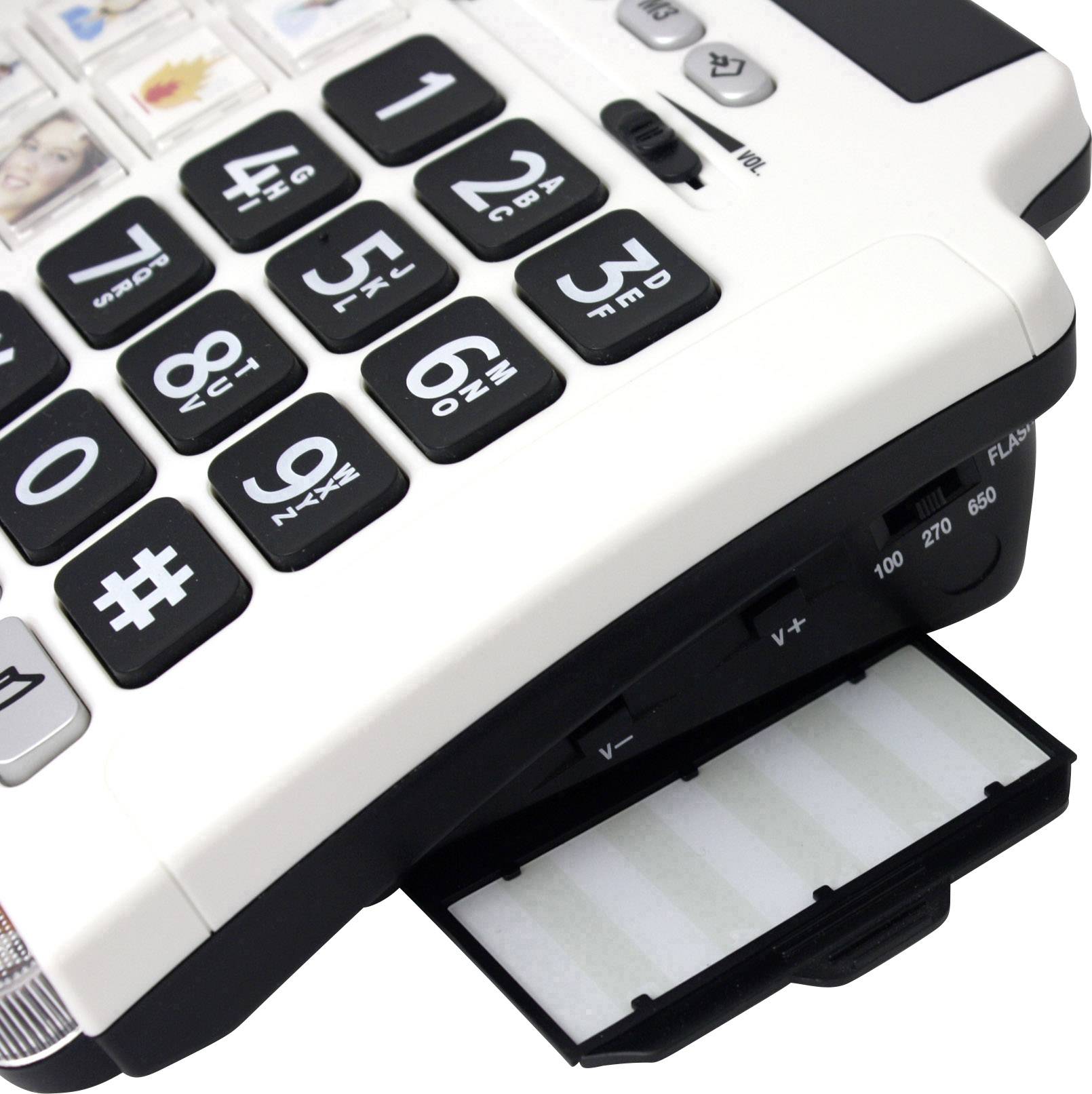 Geemarc PHOTOPHONE 100 Schnurgebundenes Seniorentelefon Foto-Tasten Weiß