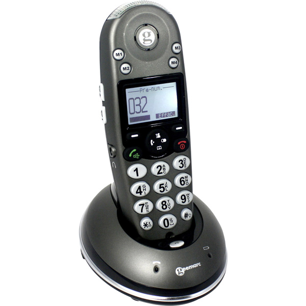 Geemarc AMPLIDECT 350 Schnurloses Seniorentelefon Beleuchtetes Display Grau