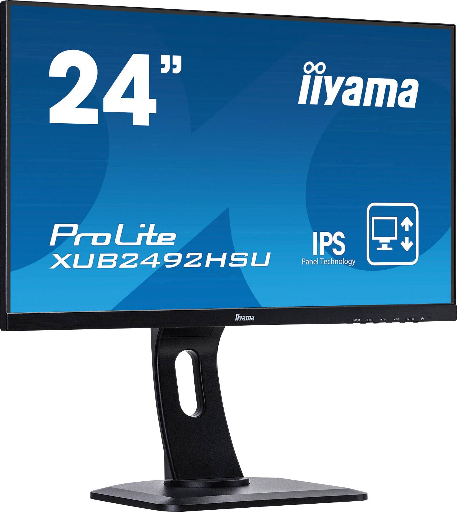 Iiyama ProLite XUB2492HSU LED-Monitor 60.5cm (23.8 Zoll) EEK E (A - G) 1920 x 1080 Pixel Full HD 4 ms HDMI®, DisplayPort, VGA