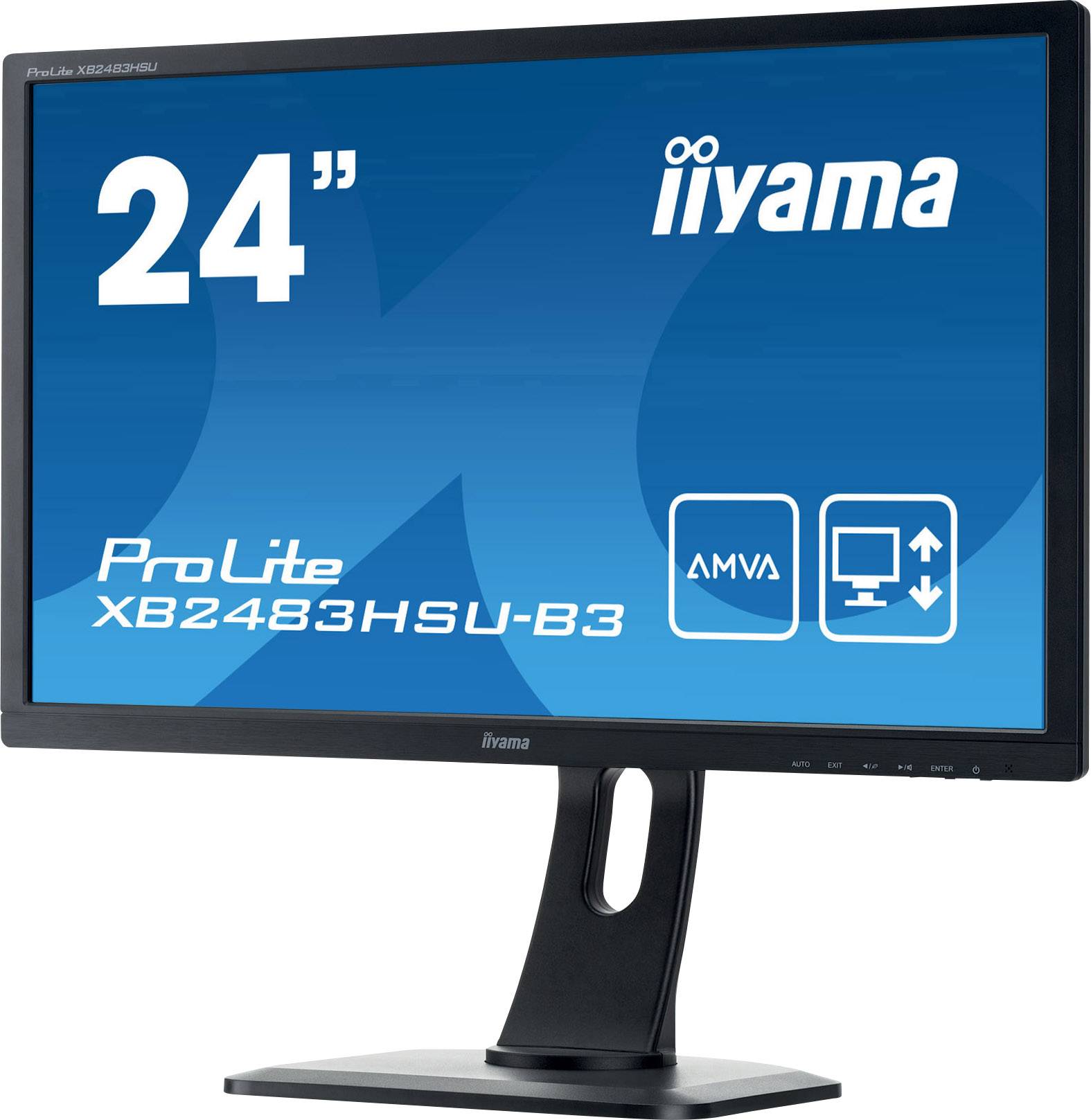 Iiyama ProLite XB2483HSU LED-Monitor EEK E (A - G) 60.5 cm (23.8 Zoll) 1920 x 1080 Pixel 16:9 4 ms HDMI®, DisplayPort, VGA, USB-A (USB 2.0), Kopfhö