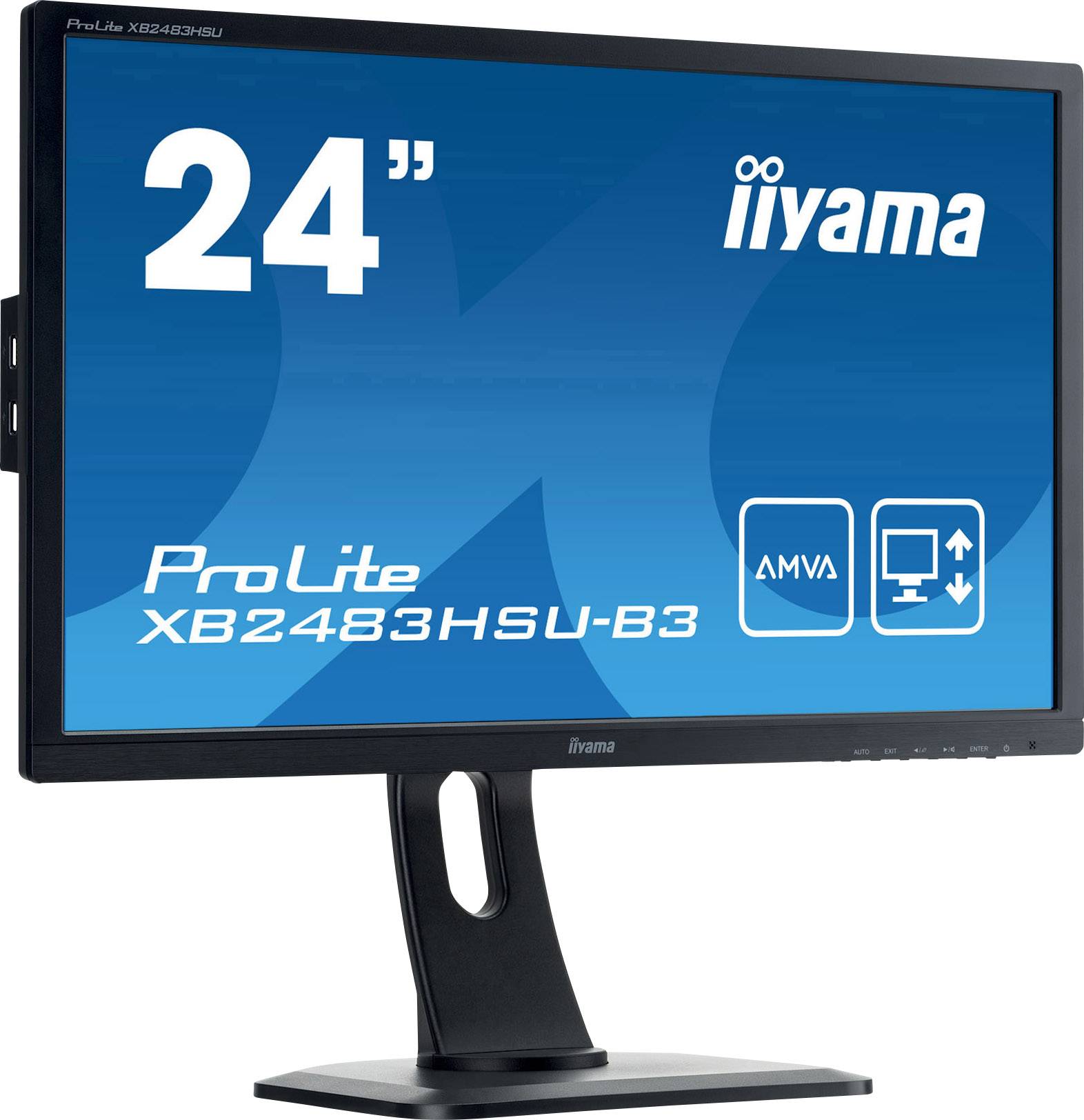 Iiyama ProLite XB2483HSU LED-Monitor EEK E (A - G) 60.5 cm (23.8 Zoll) 1920 x 1080 Pixel 16:9 4 ms HDMI®, DisplayPort, VGA, USB-A (USB 2.0), Kopfhö