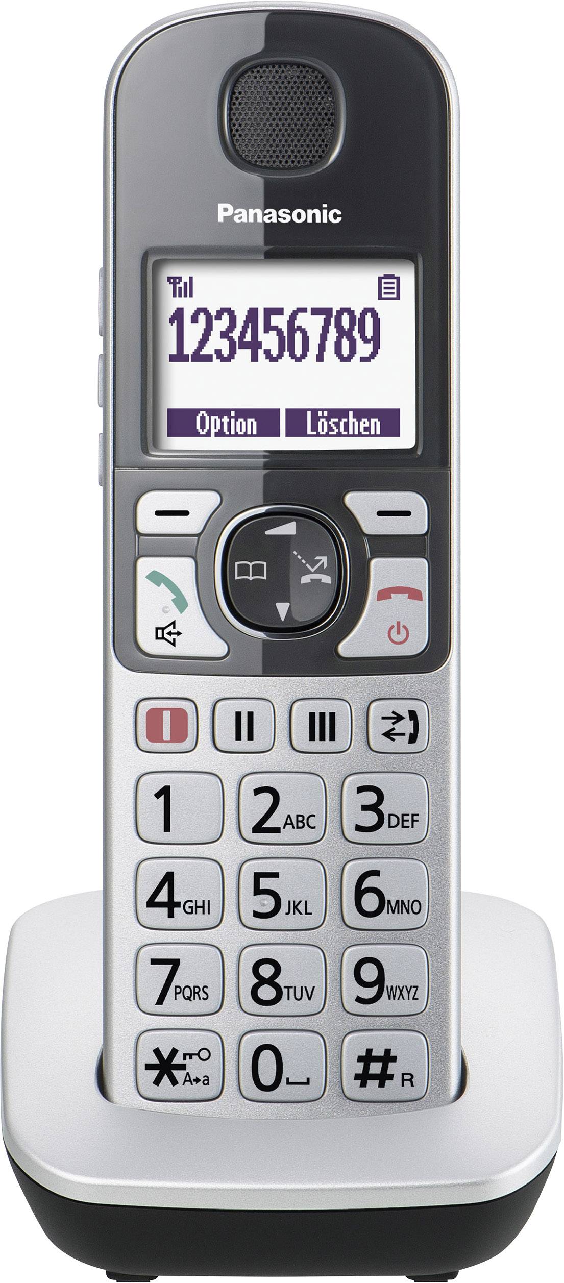 Panasonic KX-TGQ500GS Schnurloses Telefon VoIP Beleuchtetes Display Silber-Schwarz