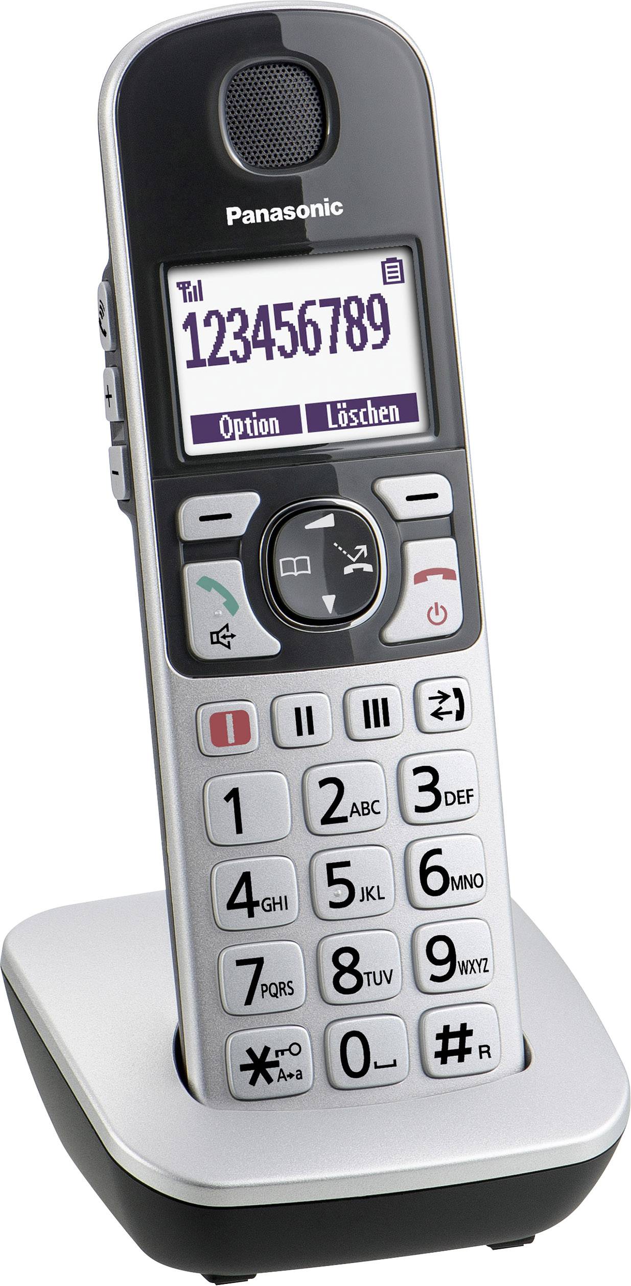 Panasonic KX-TGQ500GS Schnurloses Telefon VoIP Beleuchtetes Display Silber-Schwarz