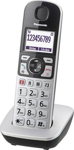 Panasonic KX-TGQ500GS Schnurloses Telefon VoIP  Beleuchtetes Display Silber-Schwarz