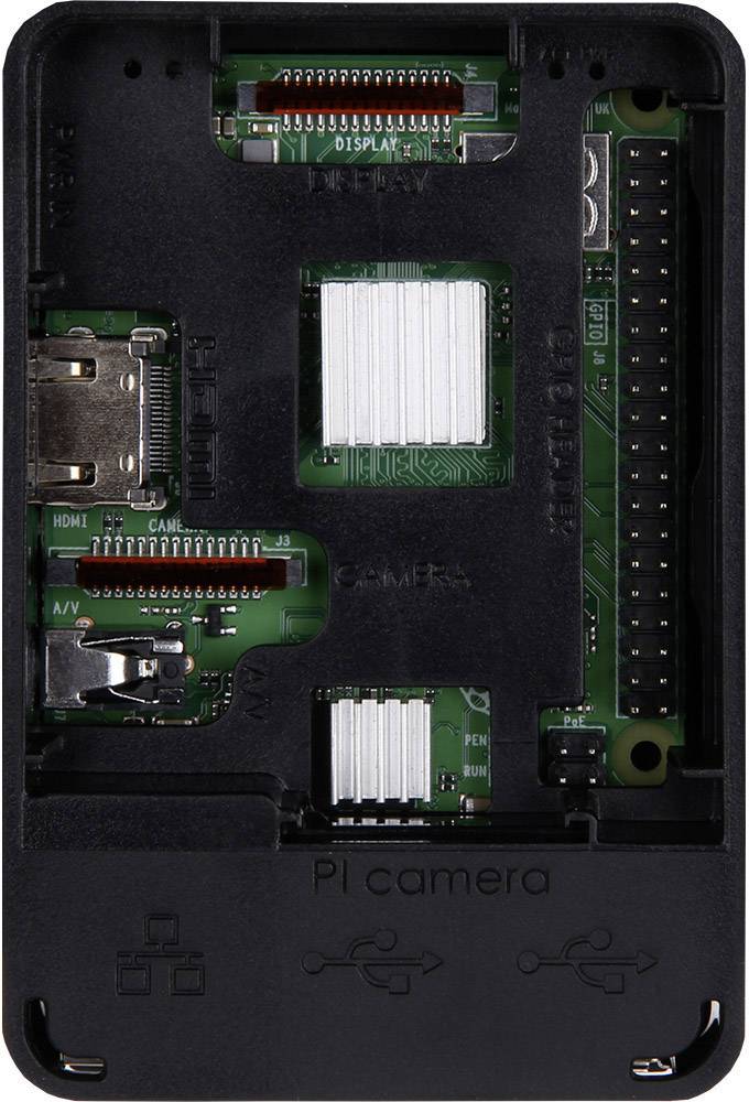 RS PRO 3B+ MFG Black SBC-Gehäuse Passend für (Entwicklungskits): Raspberry Pi Schwarz