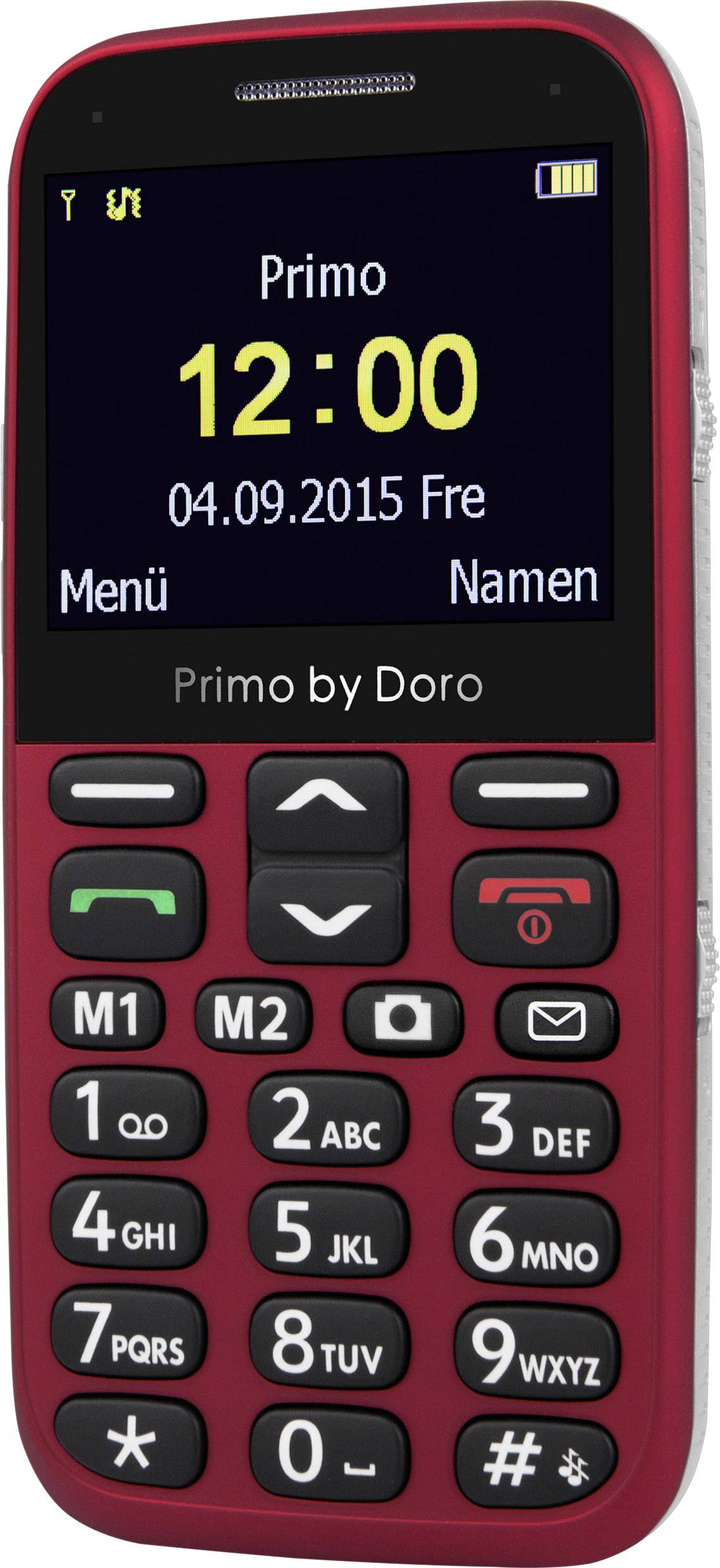 Doro 366 Senioren-Handy mit Ladestation, SOS Taste Rot