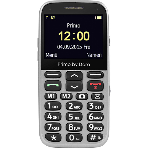 doro 366 Téléphone portable pour séniors avec station de charge, Touche SOS argent