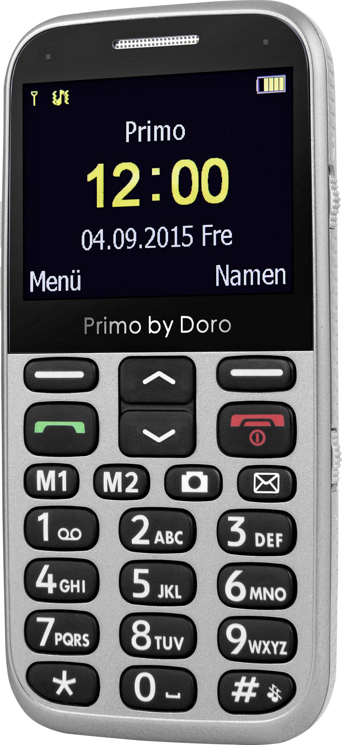 Doro 366 Senioren-Handy mit Ladestation, SOS Taste Silber