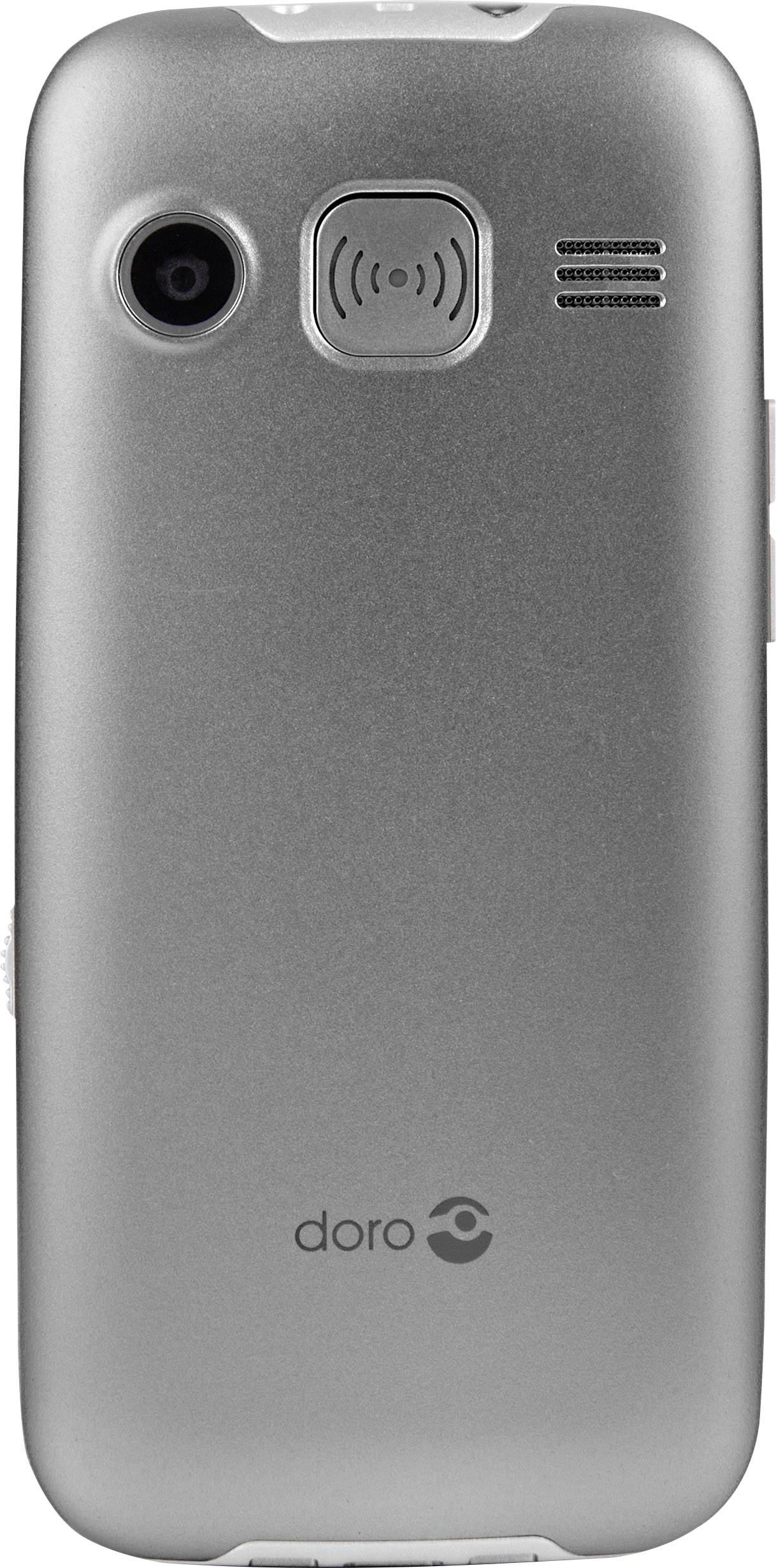 Doro 366 Senioren-Handy mit Ladestation, SOS Taste Silber