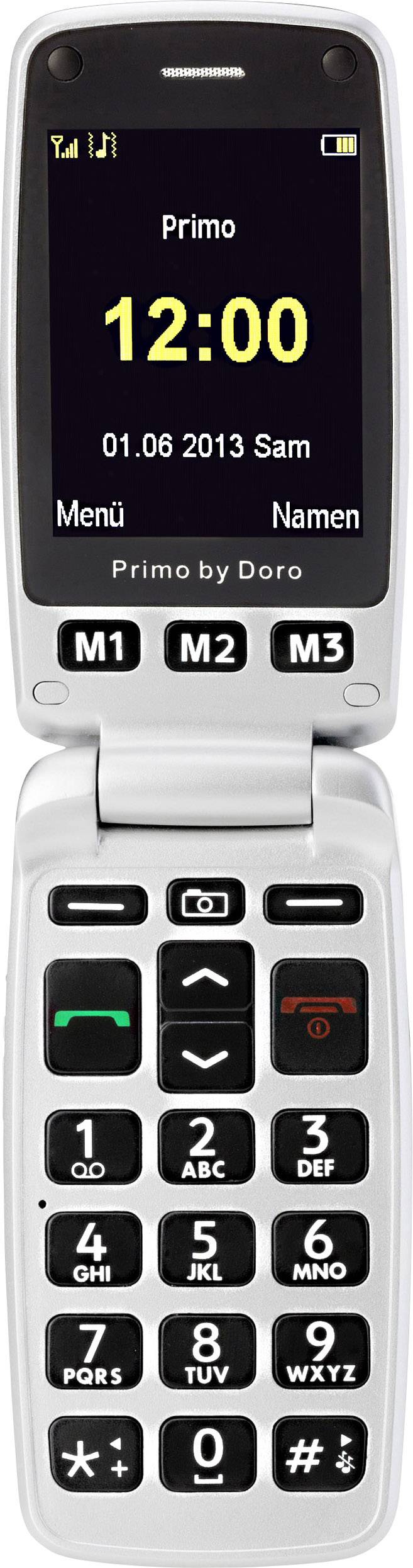 Doro 413 Senioren-Klapp-Handy mit Ladestation, SOS Taste Gold